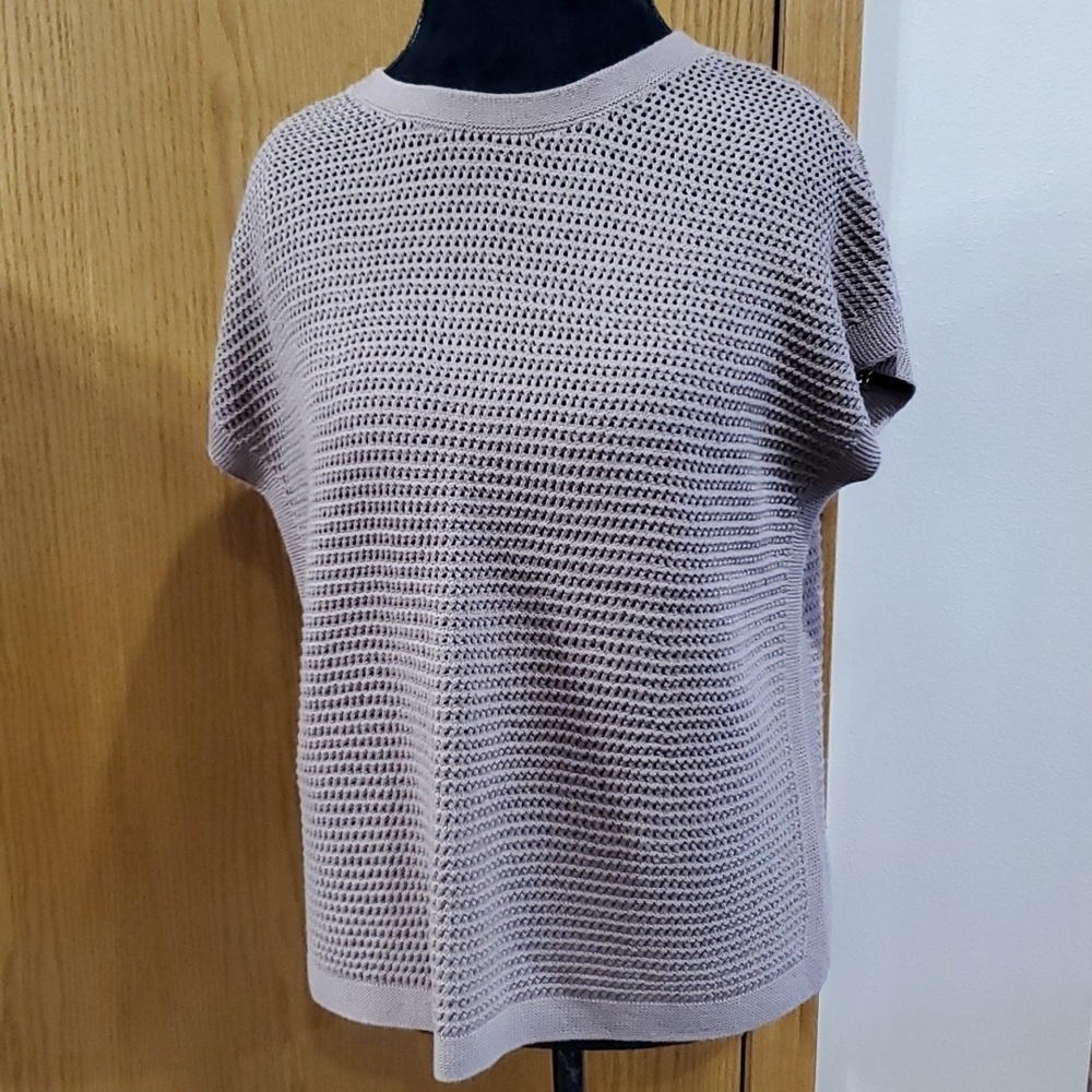 J Jill taupe loose knit sleeveless sweater top
